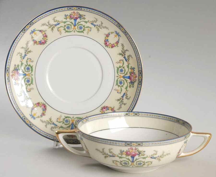 PUN2 Flat Cream Soup Bowl & Saucer Set by Porcelain Union-1