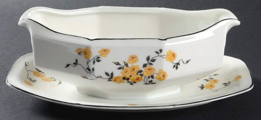 PUN23 Gravy Boat with Attached Underplate by Porcelain Union-1
