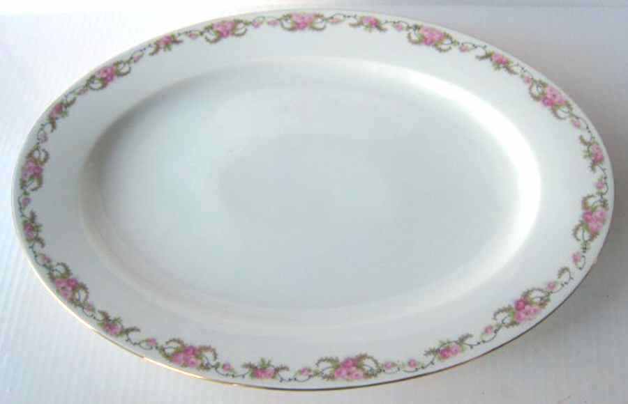 1820 15" Oval Serving Platter by Porcelain Union-1