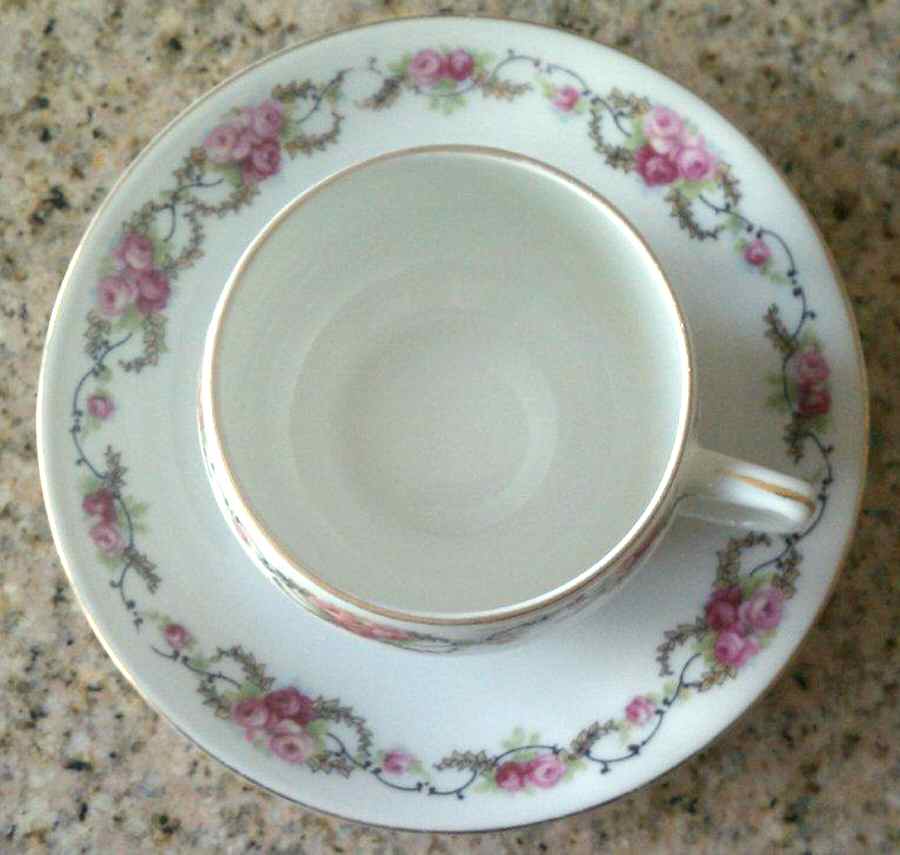 1820 Flat Cup & Saucer Set by Porcelain Union-1