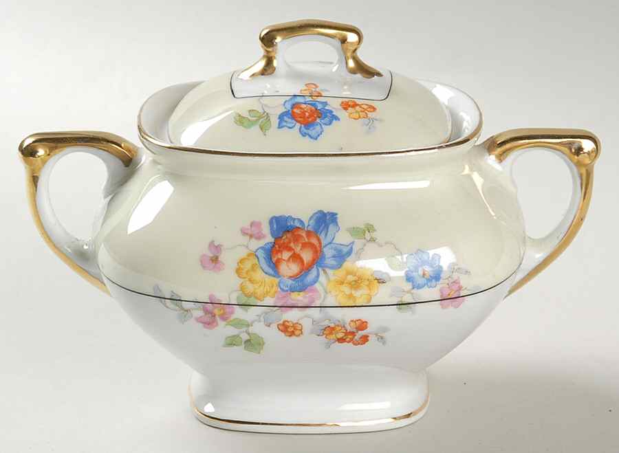 PUN3 Sugar Bowl & Lid by Porcelain Union-1