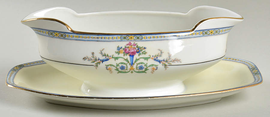 PUN30 Gravy Boat with Attached Underplate by Porcelain Union-1