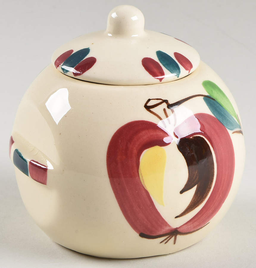 Apple Sugar Bowl & Lid by Purinton-1