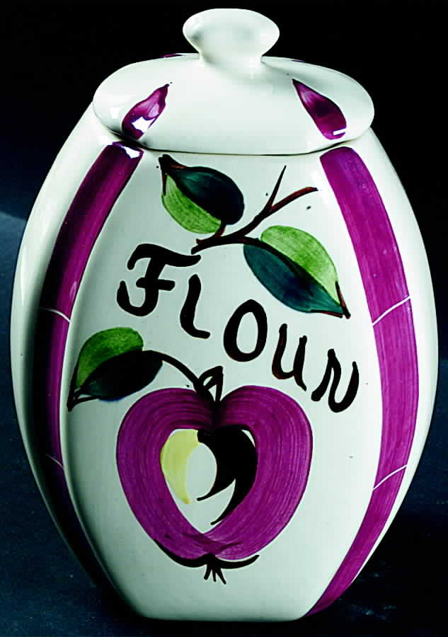Apple Flour Canister & Lid by Purinton-1