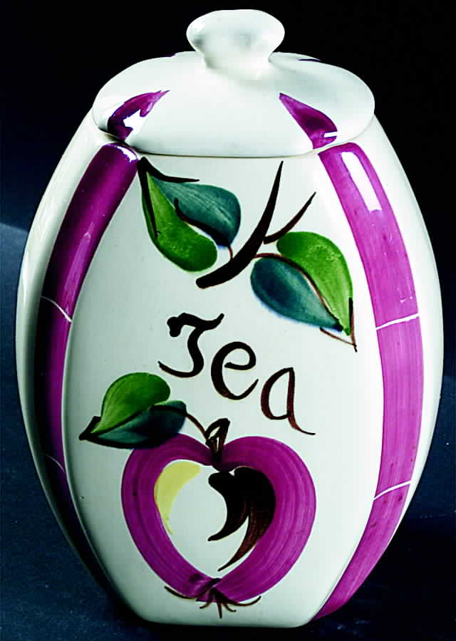 Apple Tea Canister & Lid by Purinton-1