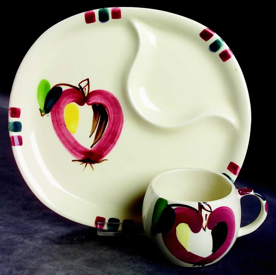 Apple Snack Plate & Cup Set by Purinton-1