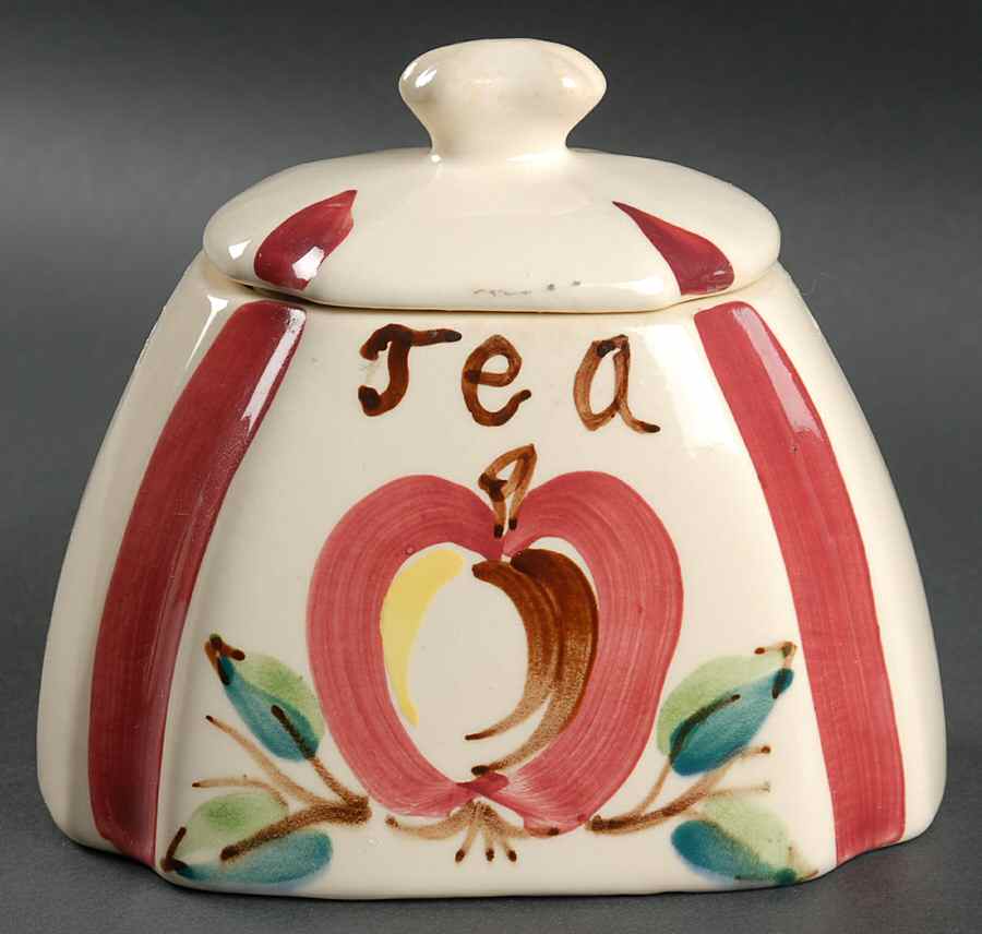 Apple Half Size Tea Canister & Lid by Purinton-1