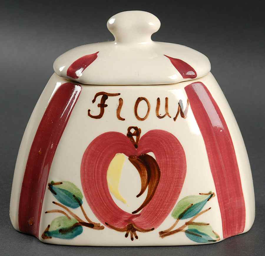 Apple Half Size Flour Canister & Lid by Purinton-1