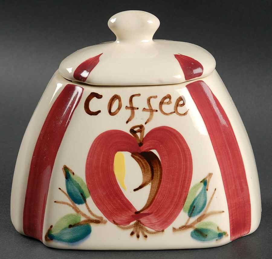 Apple Half Size Coffee Canister & Lid by Purinton-1