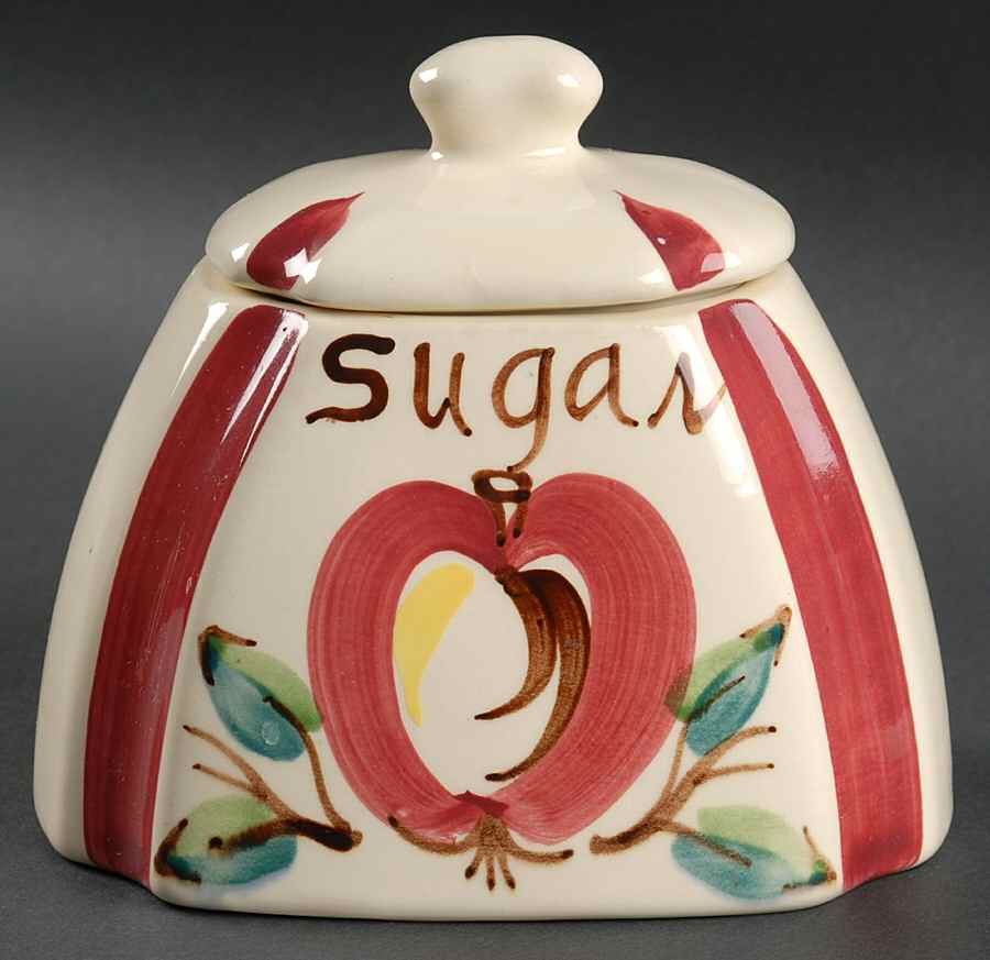 Apple Half Size Sugar Canister with Lid by Purinton-1