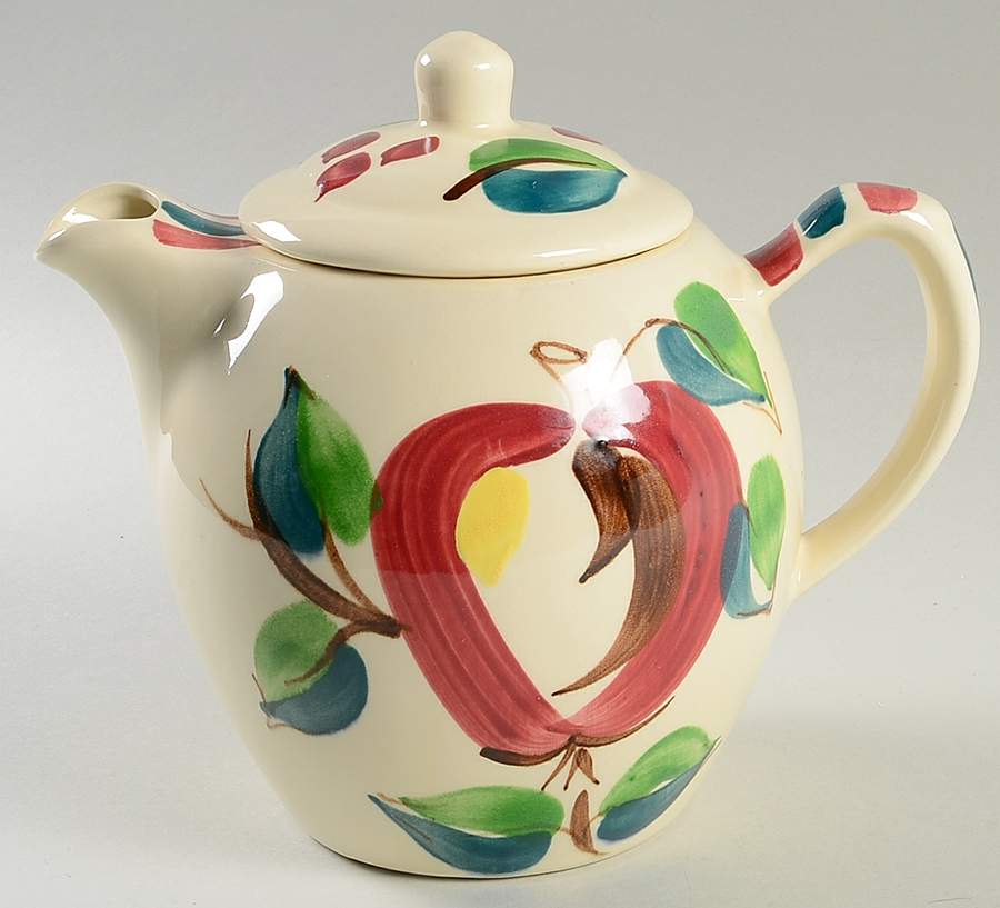 Apple (4 Pc) Coffee Pot & Lid No Drip by Purinton-1