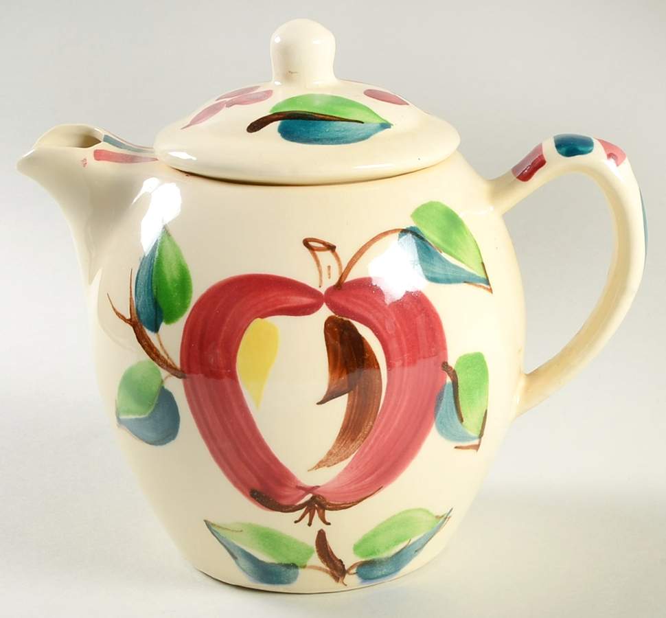 Apple Coffee Pot & Lid by Purinton-1
