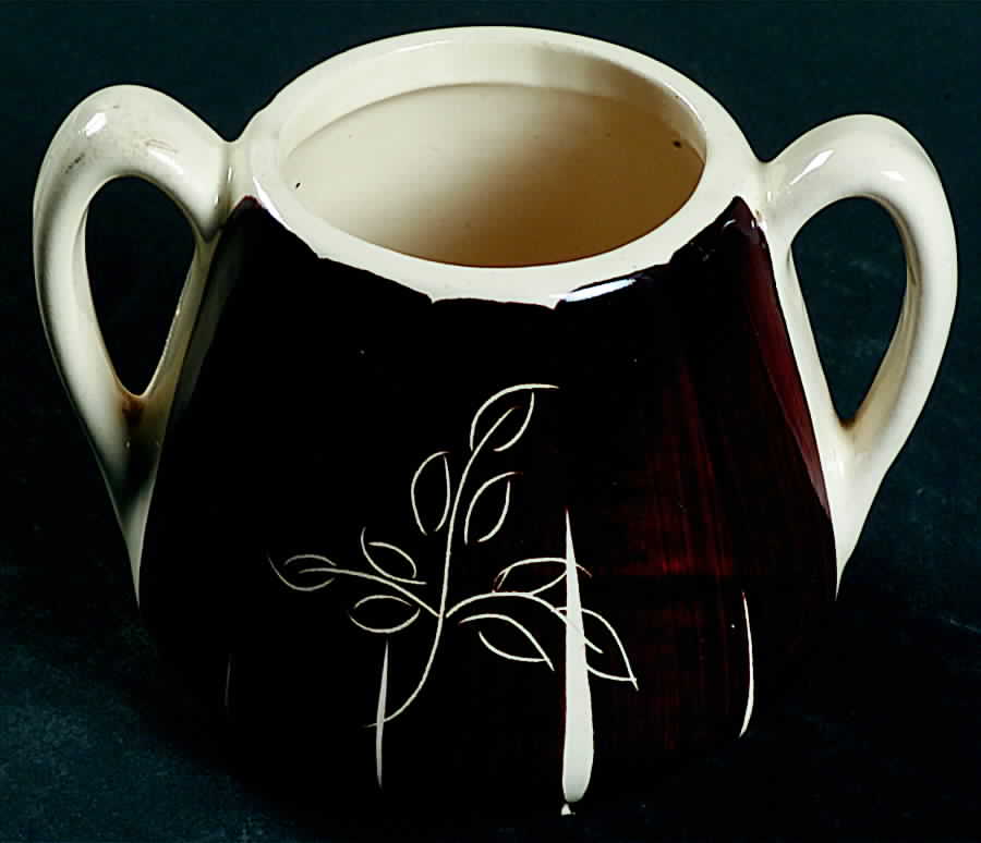 Intaglio Brown Sugar Bowl No Lid by Purinton-1