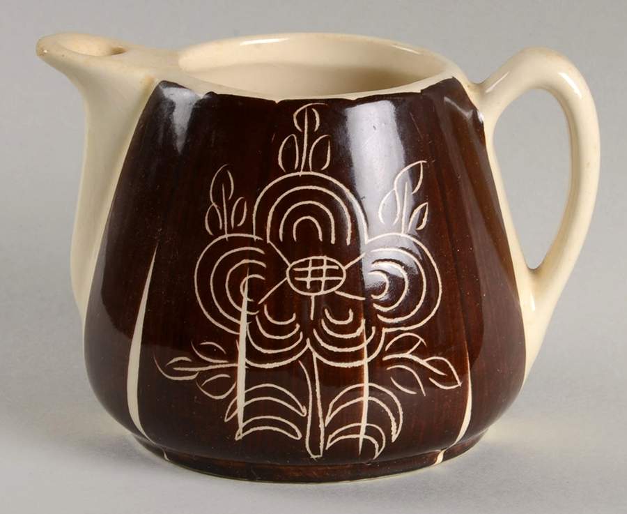 Intaglio Brown Creamer by Purinton-1
