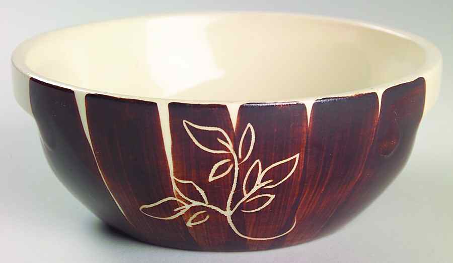 Intaglio Brown Coupe Cereal Bowl by Purinton-1