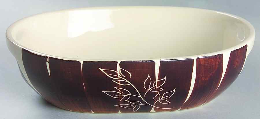 Intaglio Brown 7" Oval Baker by Purinton-1
