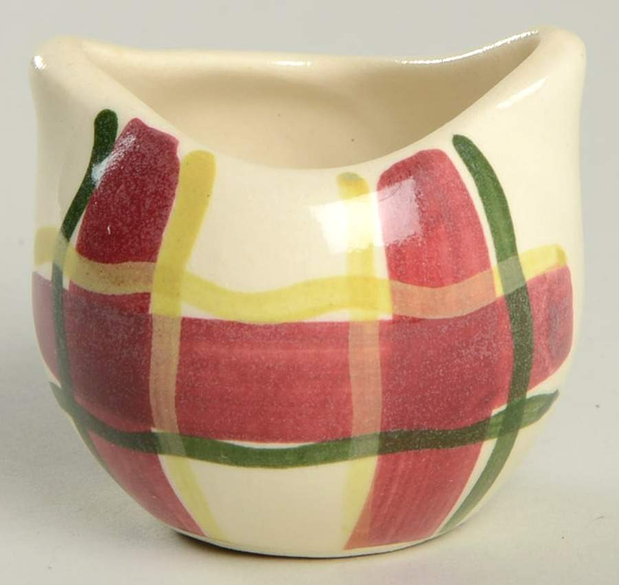 Normandy Plaid Individual Open Sugar Bowl by Purinton-1