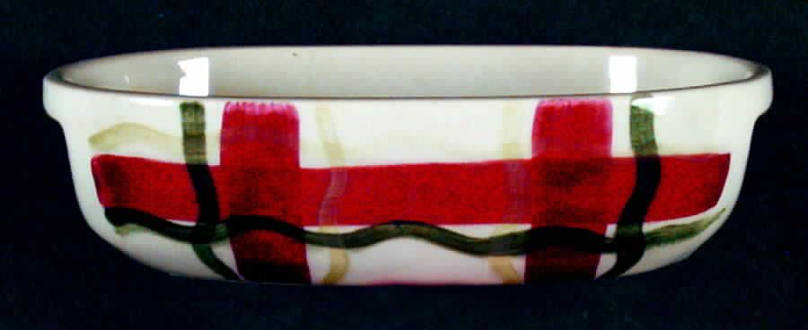 Normandy Plaid Pickle Dish by Purinton-1