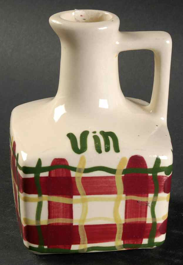Normandy Plaid Handled Vinegar No Cork Stopper by Purinton-1
