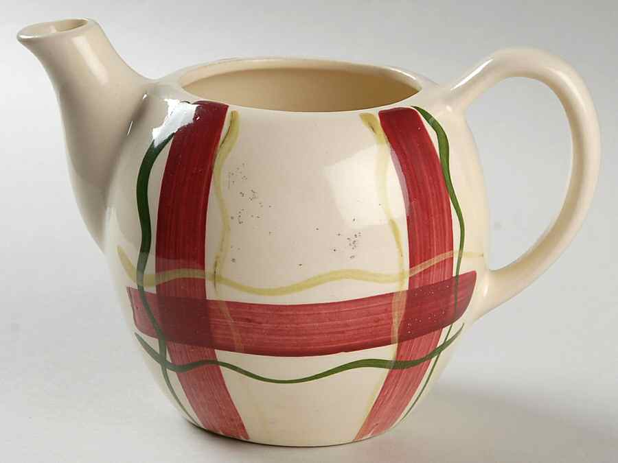 Normandy Plaid Teapot No Lid by Purinton-1