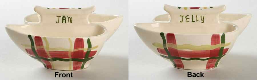 Normandy Plaid Open Jam Dish by Purinton-1