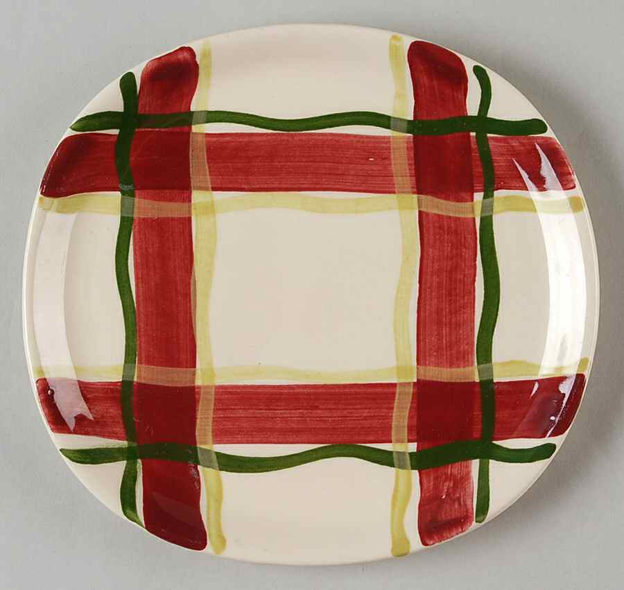 Normandy Plaid Salad Plate by Purinton-1