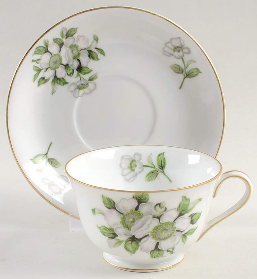 Janet Footed Cup & Saucer Set by Puritan (Japan)-1