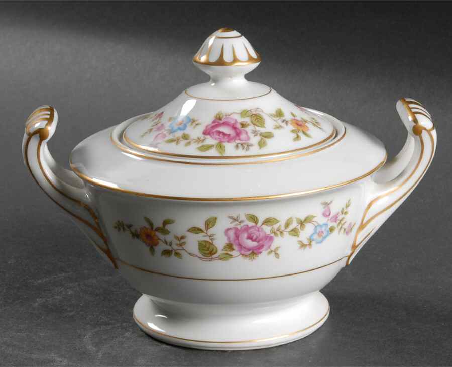 Rose Lane Sugar Bowl & Lid by Puritan (Japan)-1