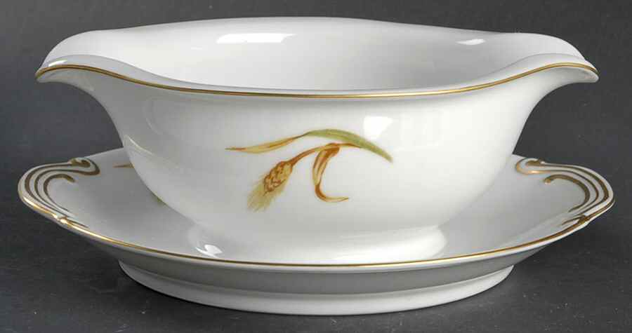 Wheat Gravy Boat with Attached Underplate by Puritan (Japan)-1