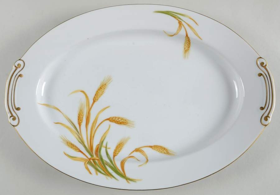 Wheat 16" Oval Serving Platter by Puritan (Japan)-1