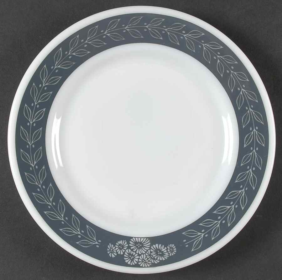 Autumn Bands Gray Luncheon Plate by Pyrex-1