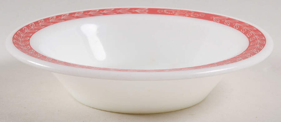 Autumn Bands Red Coupe Cereal Bowl by Pyrex-1