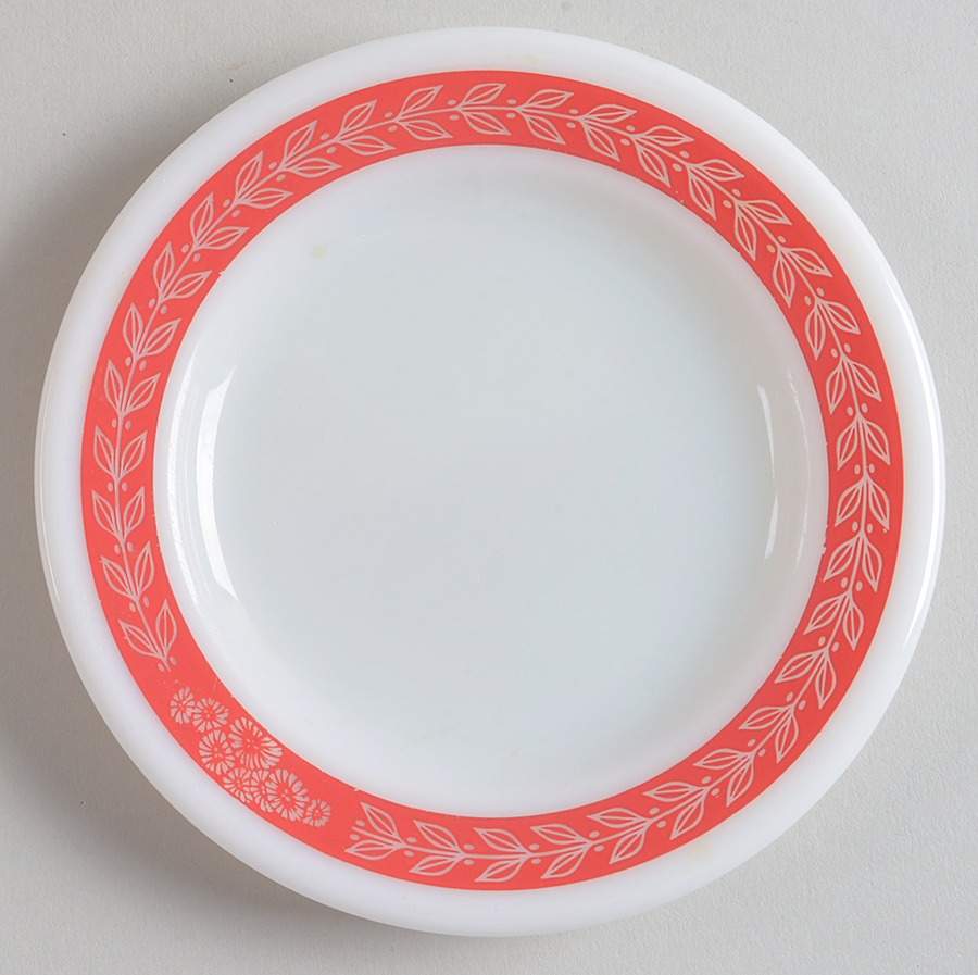 Autumn Bands Red Bread & Butter Plate by Pyrex-1