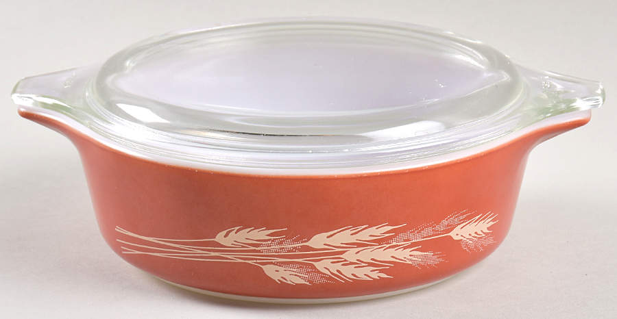 Autumn Harvest 1 Pt Round Covered Casserole by Pyrex-1