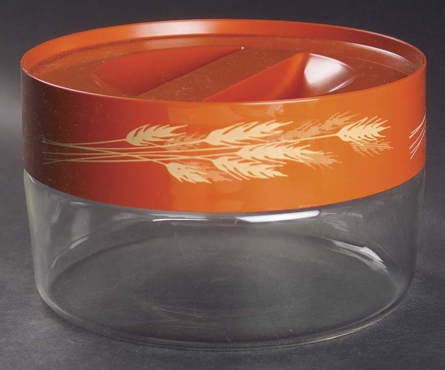 Autumn Harvest 3" Glassware Storage Jar & Lid by Pyrex-1
