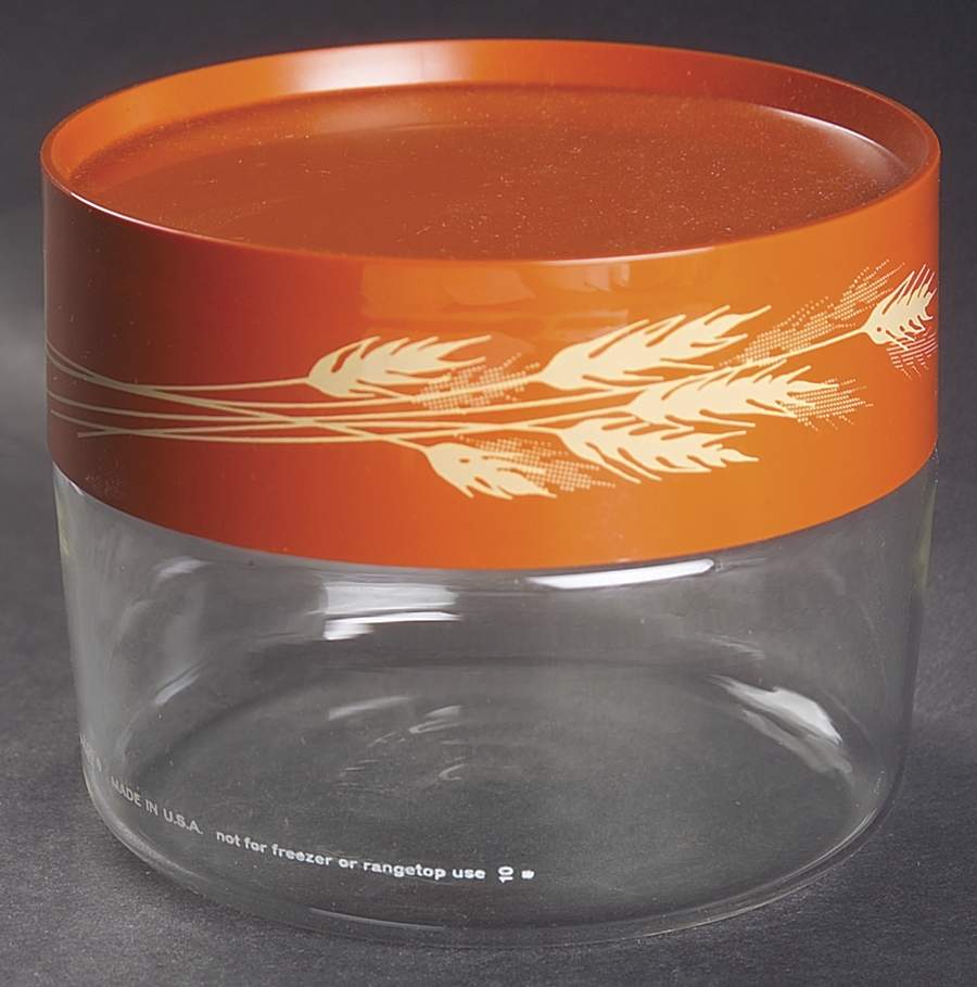 Autumn Harvest 3" Glassware Storage Jar & Lid by Pyrex-1