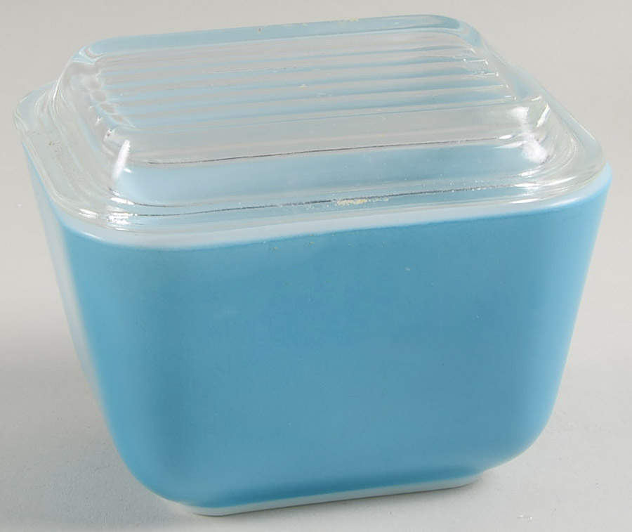 Blue Small Refrigerator Jar & Lid by Pyrex-1