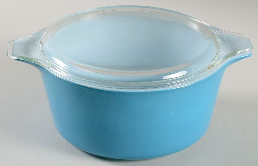 Blue 1.5 Qt Round Covered Casserole by Pyrex-1