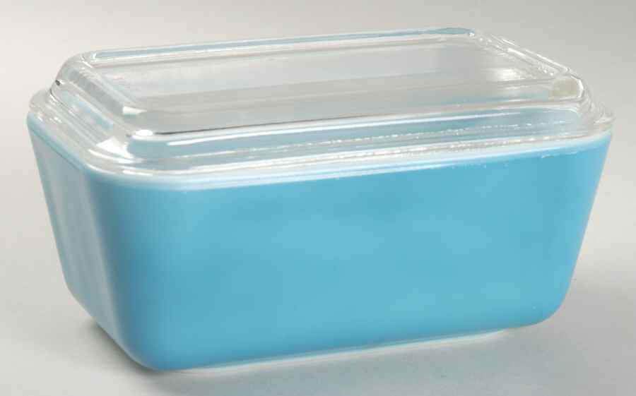 Blue Medium Refrigerator Jar & Lid by Pyrex-1