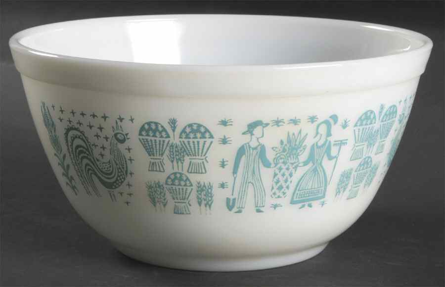 Butterprint Turquoise 7" Mixing Bowl by Pyrex-1