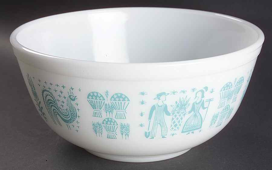 Butterprint Turquoise 8" Mixing Bowl by Pyrex-1