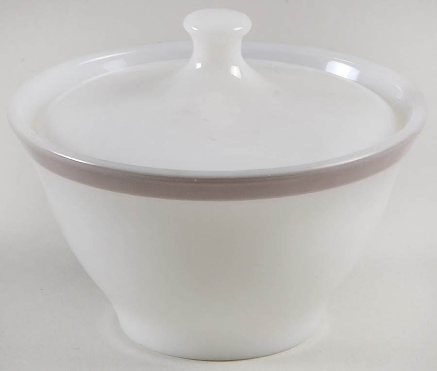 Gray Sugar Bowl & Lid by Pyrex-1
