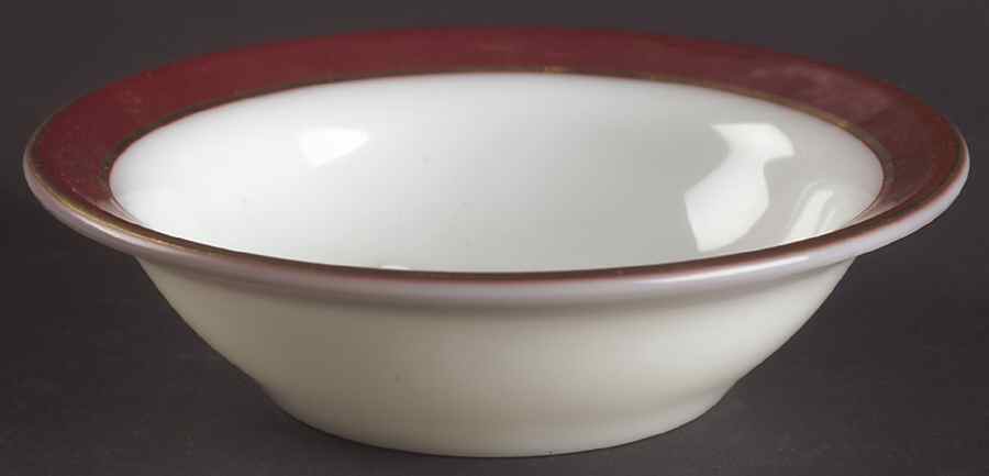 Maroon Gold Rim Fruit/Dessert (Sauce) Bowl by Pyrex-1