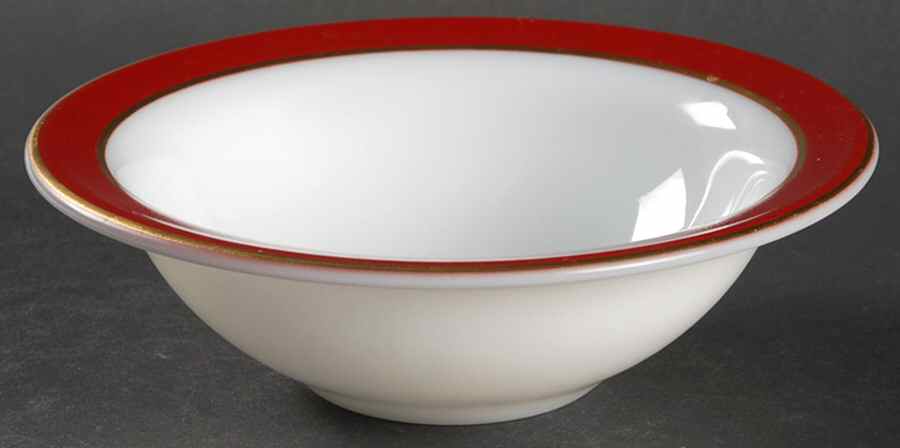 Maroon Gold Rim Cereal Bowl by Pyrex-1