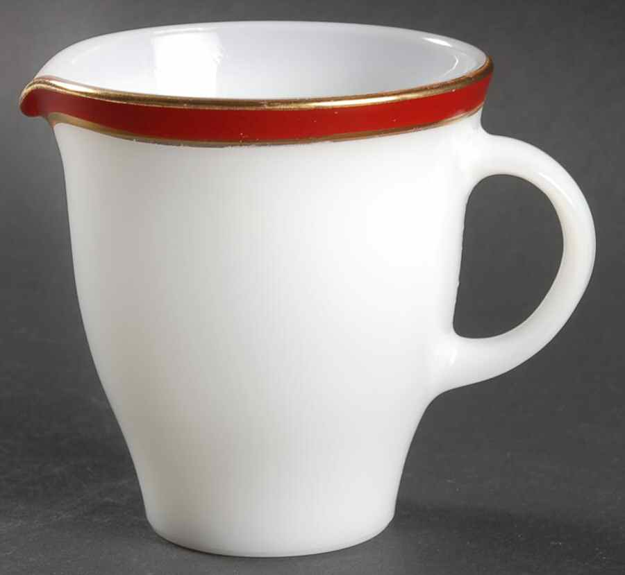 Maroon Gold Creamer by Pyrex-1