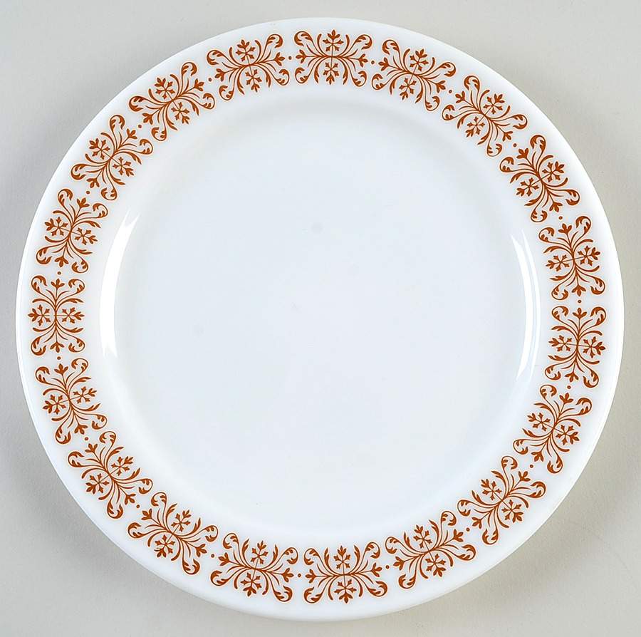 Copper Filigree Dinner Plate by Pyrex-1