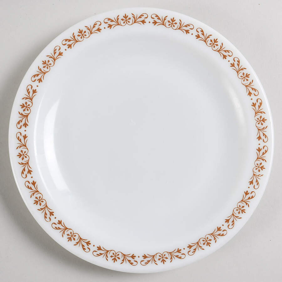 Copper Filigree Luncheon Plate by Pyrex-1