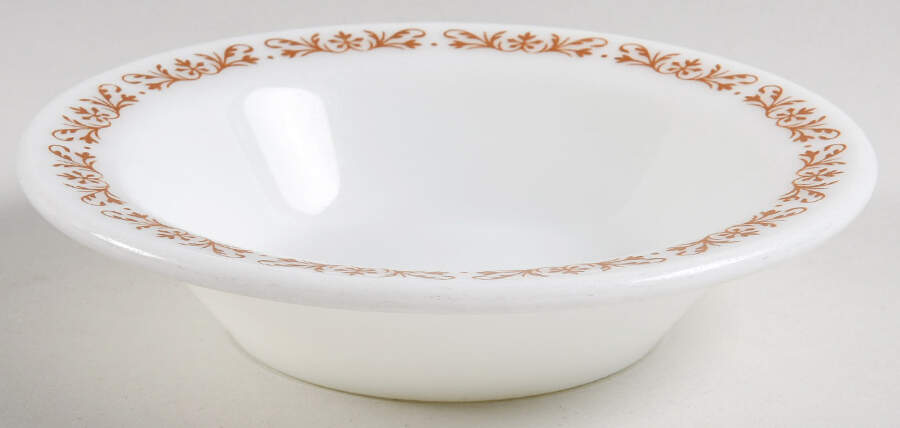 Copper Filigree Rim Cereal Bowl by Pyrex-1