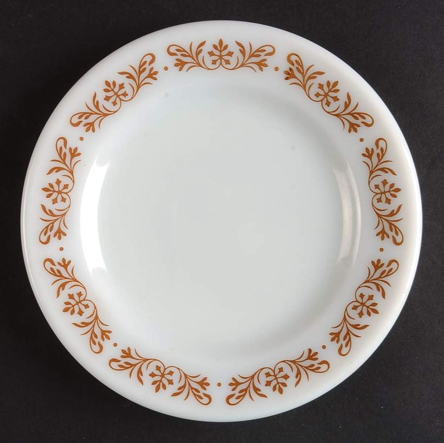Copper Filigree Bread & Butter Plate by Pyrex-1