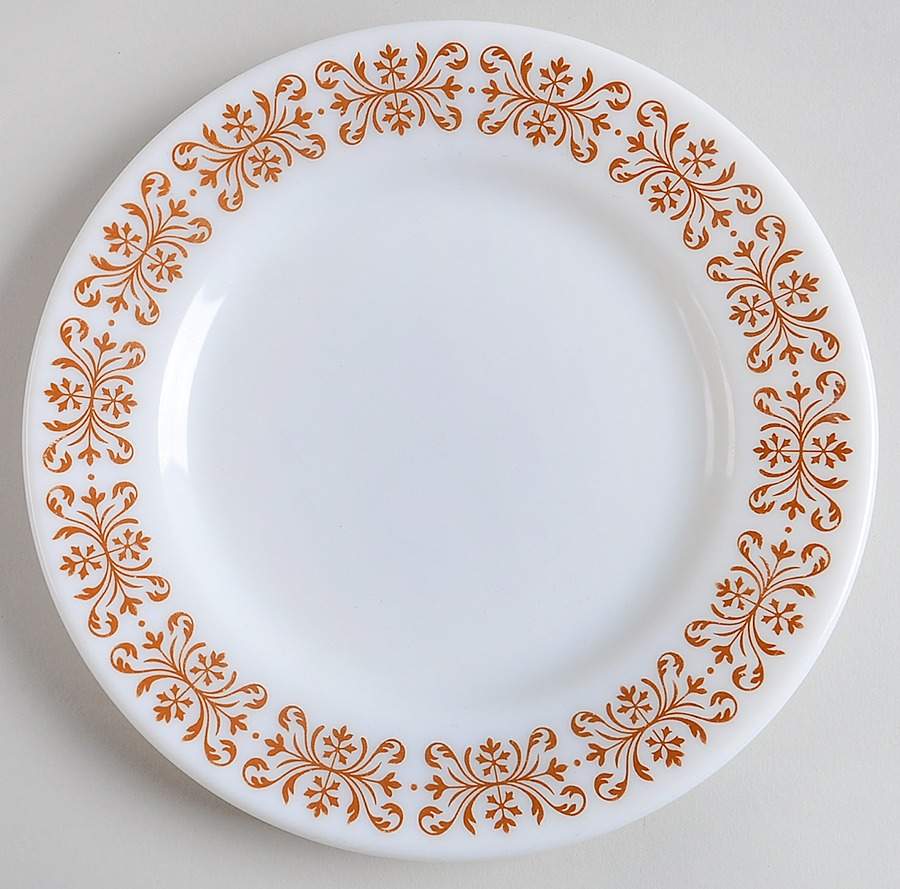 Copper Filigree Luncheon Plate by Pyrex-1
